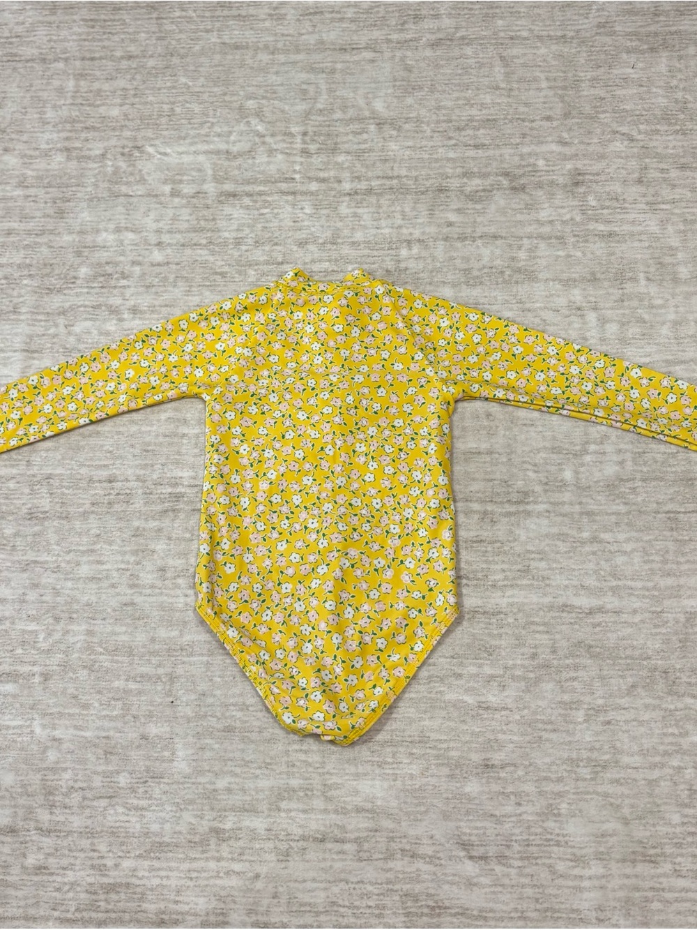 J. Crew Yellow Floral Long Sleeve One-Piece Swimsuit for Kids